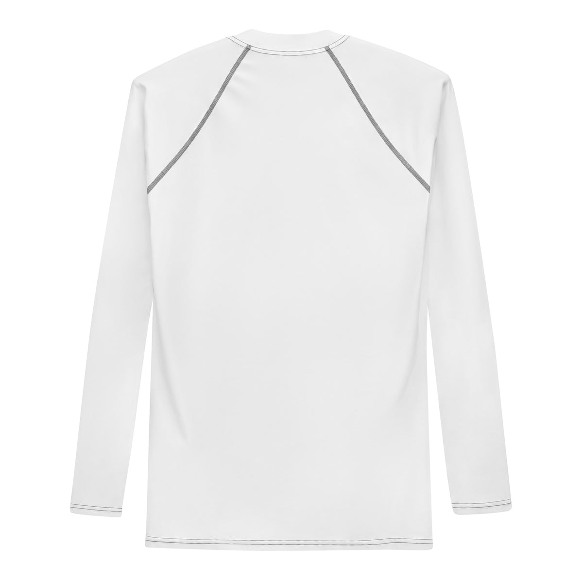 White Block Island men’s rash guard, back view