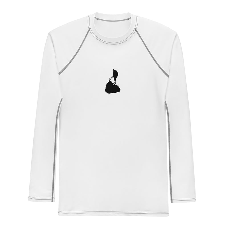 White Block Island men’s rash guard, front view