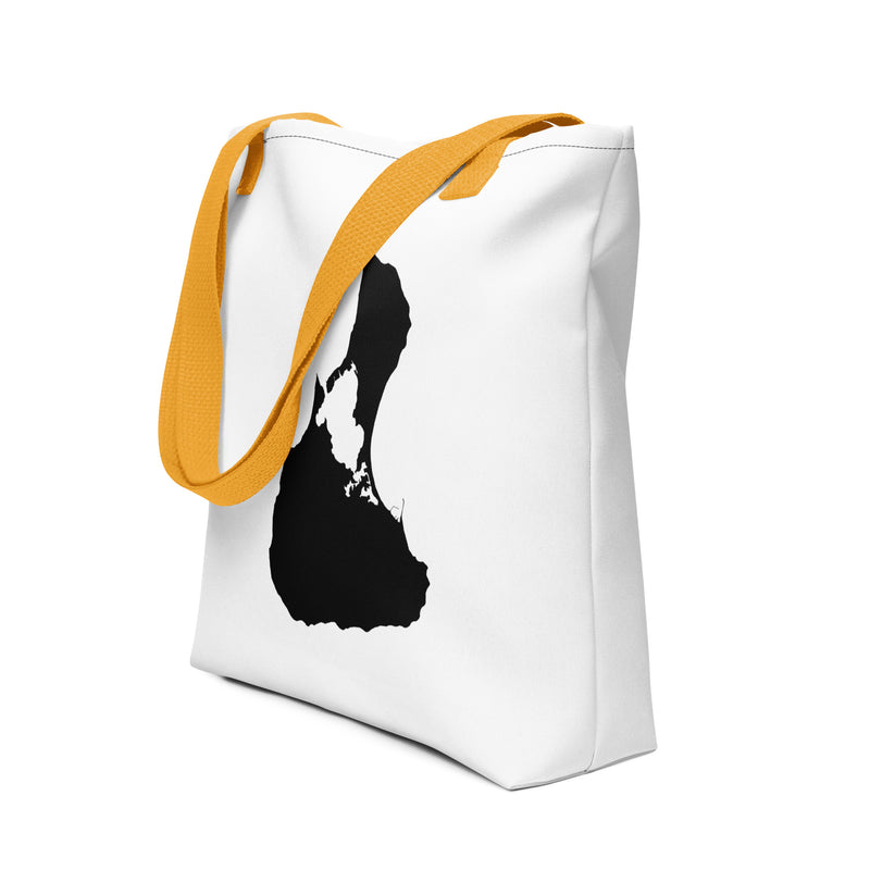 Yellow Block Island tote bag, front view