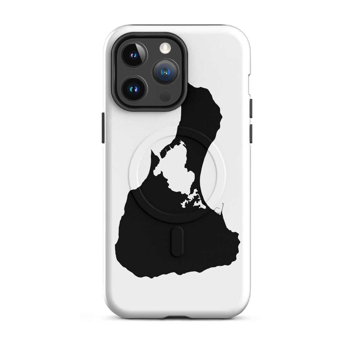 White Block Island MagSafe phone case for iPhone 14 Pro Max, front view