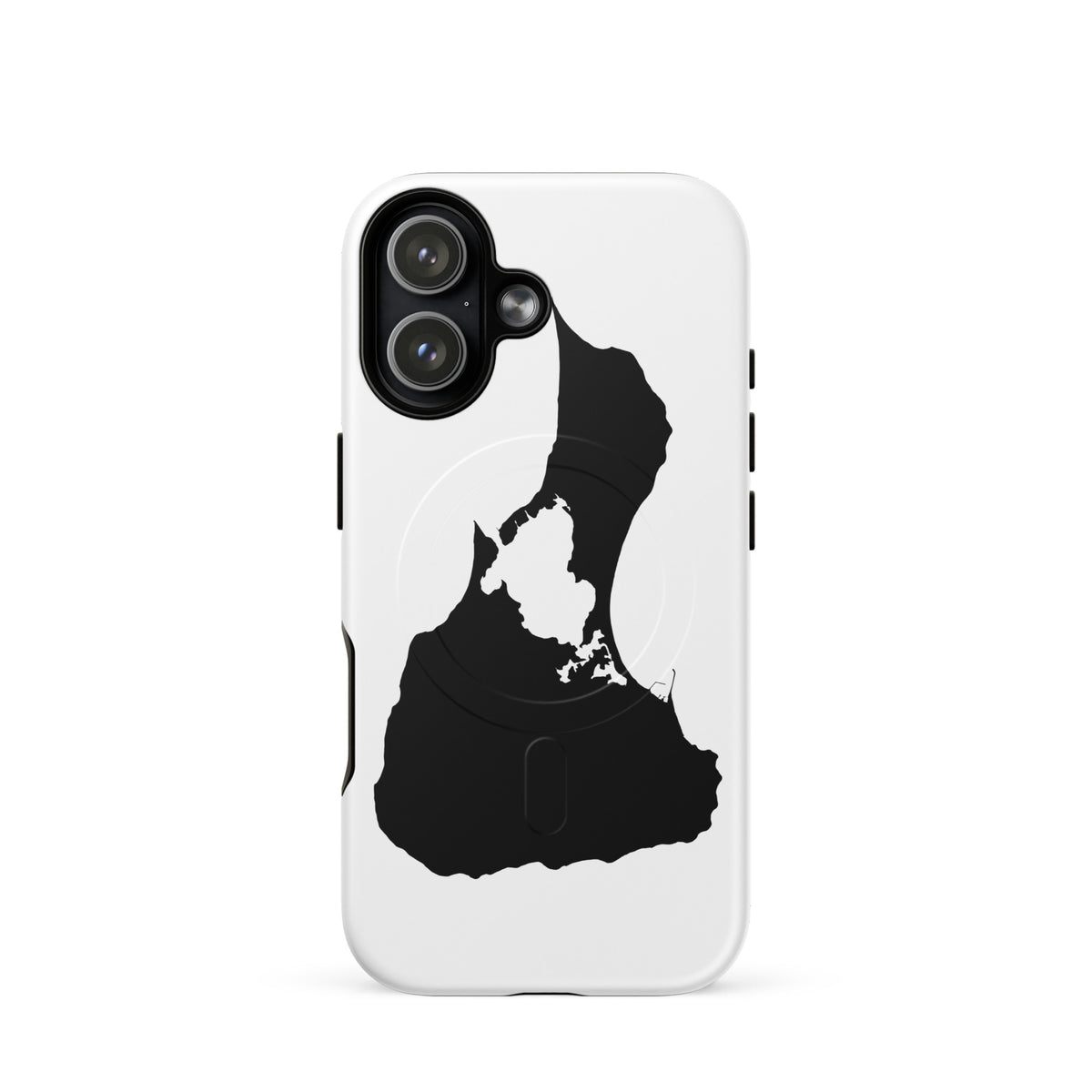 White Block Island MagSafe phone case for iPhone 17, front view