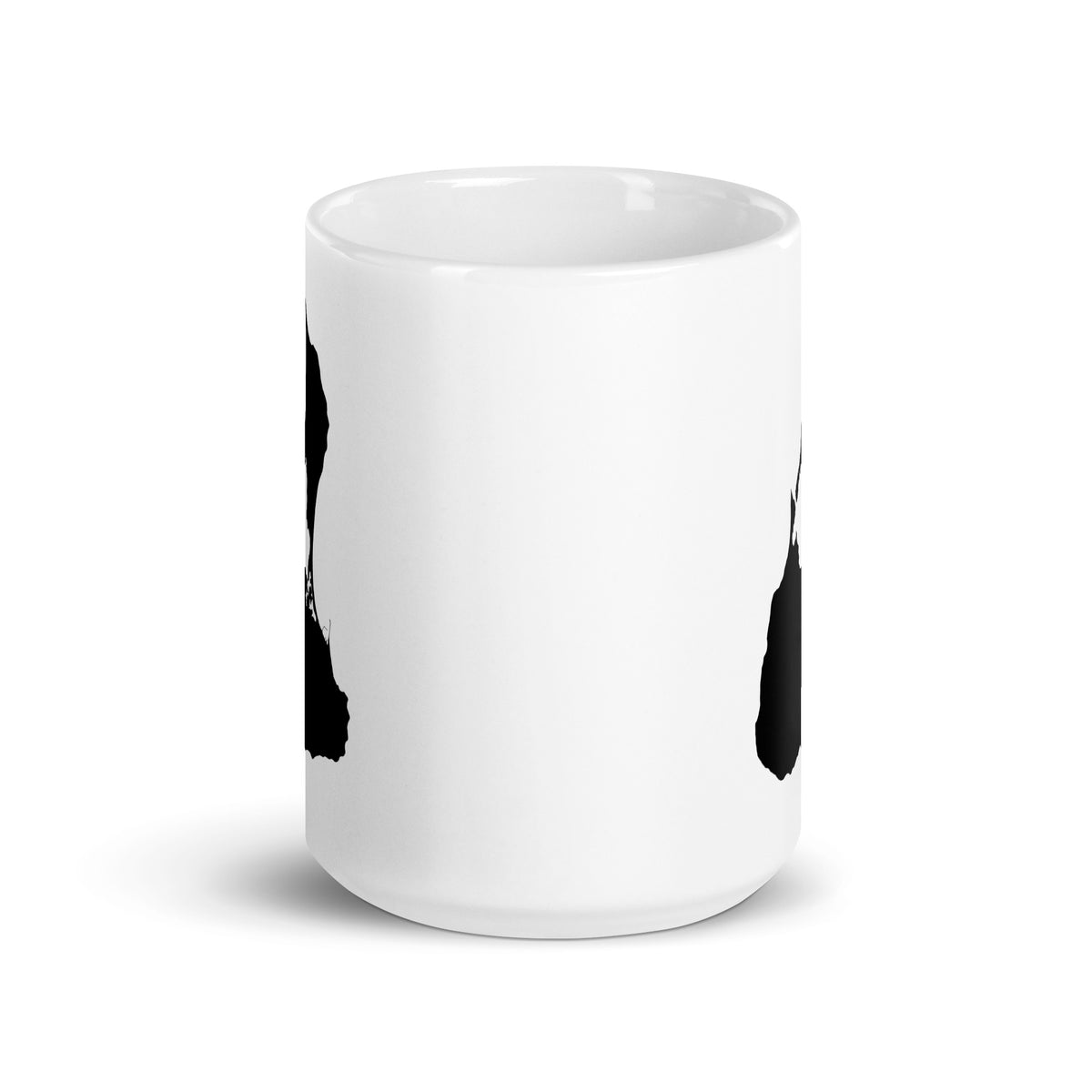 White 15 oz Block Island ceramic mug, front view